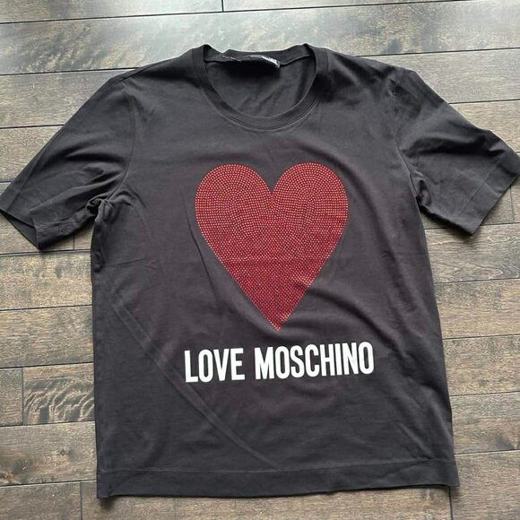 Love Moschino Embellished Heart Tee - NEW - Picture 2 of 3